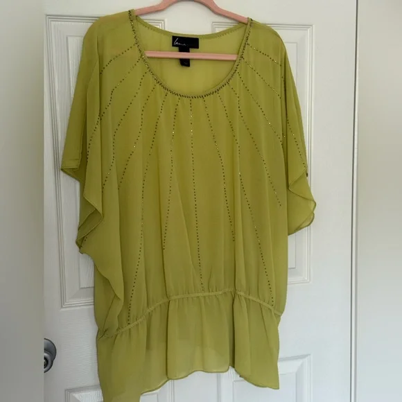 NWOT Lane Bryant Beaded Sheer Top. Size 22/24 - Picture 1 of 5